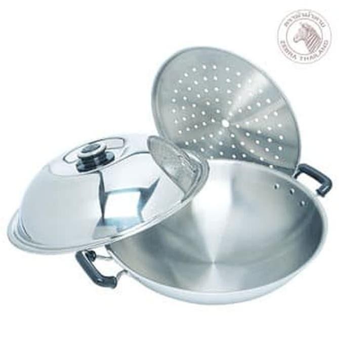 Chinese Wok / Wajan Kukusan Zebra 38Cm - 176201 (Free Tea Set Estio)