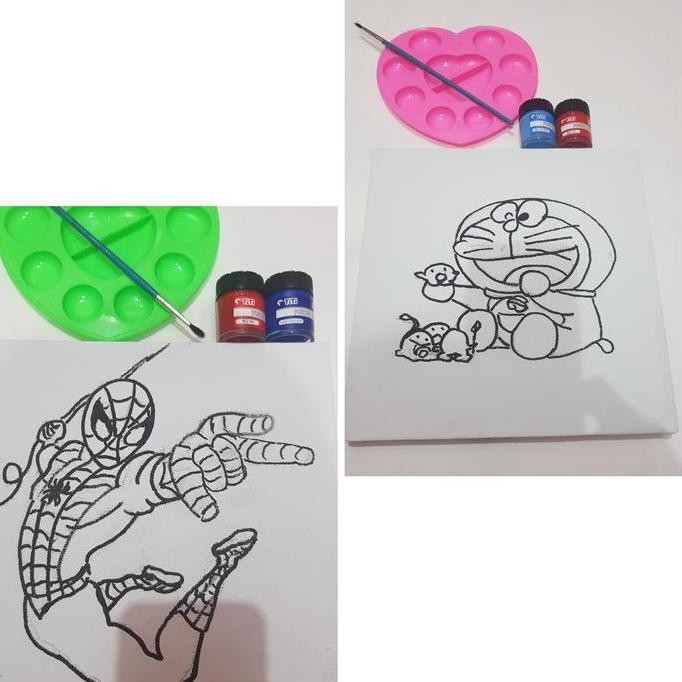 

Painter Kit-Kanvas Lukis Anak Uk 20 X 20 Lengkap Cat,Kuas,Palet