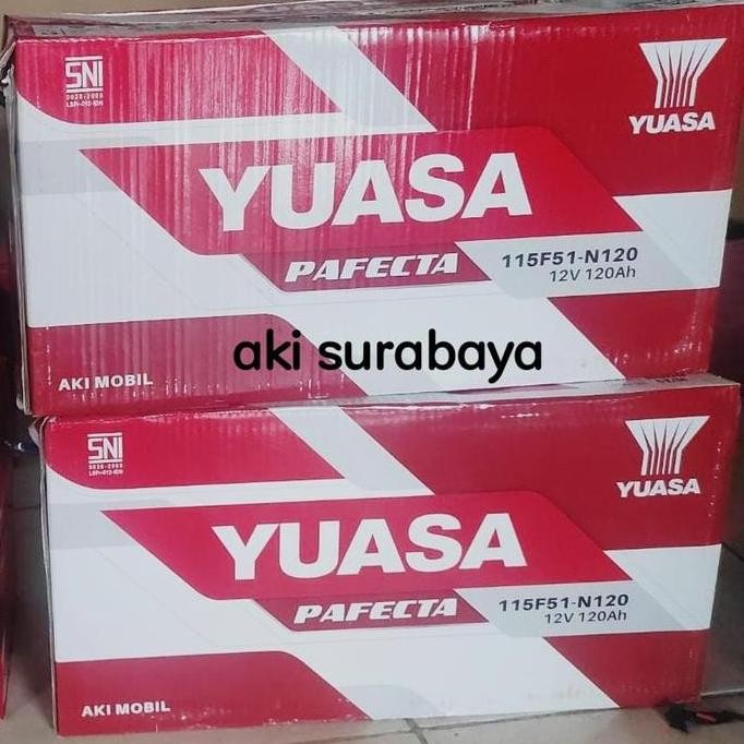 Aki Basah Mobil / Accu Yuasa Pafecta N 120 12V 120Ah 115F51 Yuasa N120