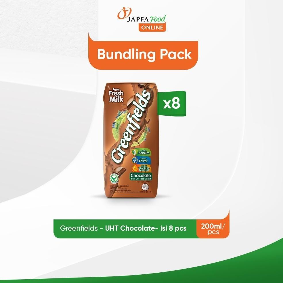 

NO_MORE Greenfields Susu UHT Chocolate 200ml - Isi 8 pcs - 100% Fresh Milk dari Greenfields Farm