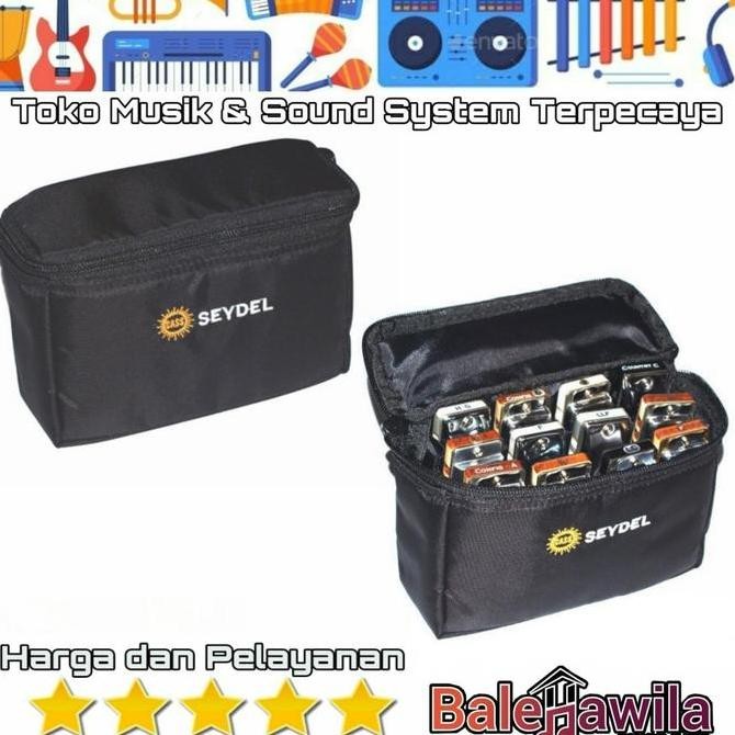 Sabuk Tas Harmonika Blues Tas Pinggang Harmonika Seydel Isi 12 Biji