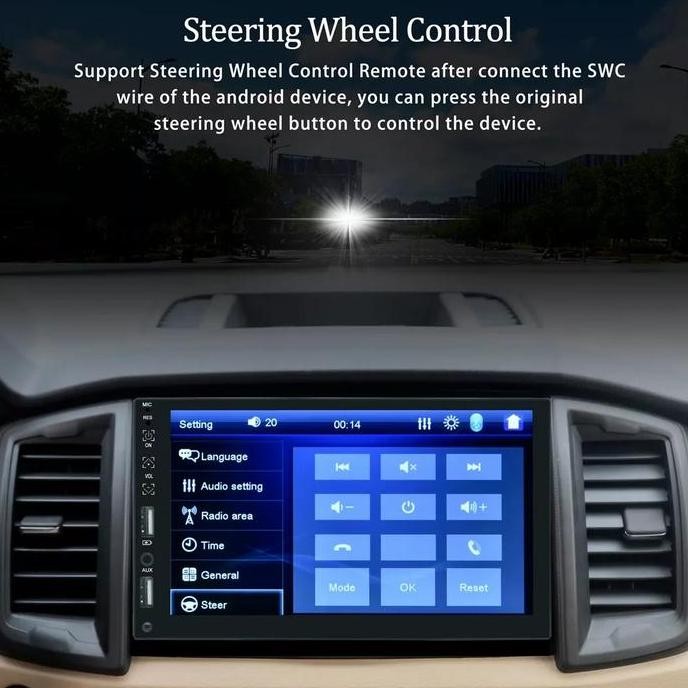 Headunit Bluetooth Single Din Android Head Unit Radio Car Universal