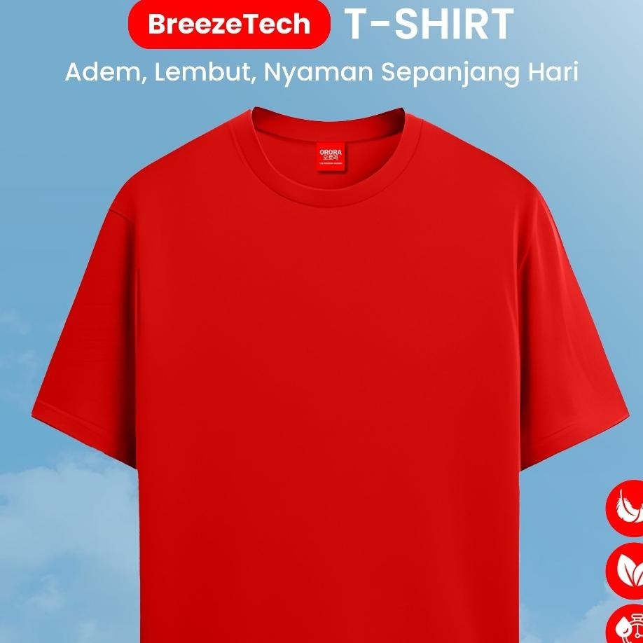 Orora Kaos Merah Kaos Polos 24S Cotton Combed Kaos Polos Wanita Baju Kaos Pria Polos