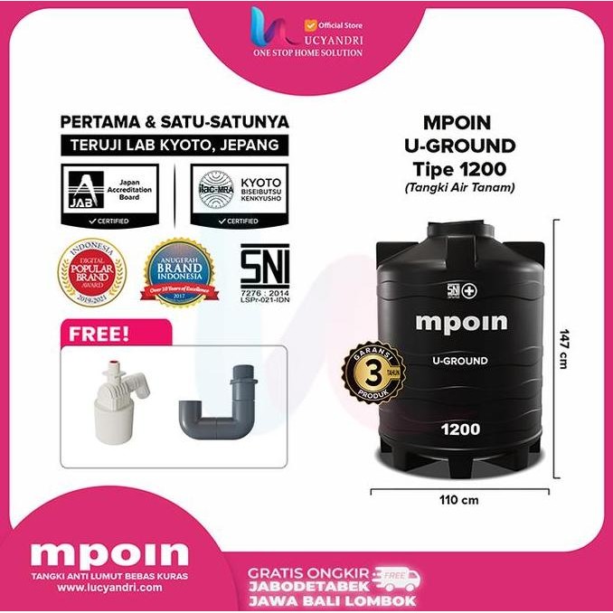 Toren Air Mpoin 1200 Liter Tanam Pendam Tangki Air Tandon Underground
