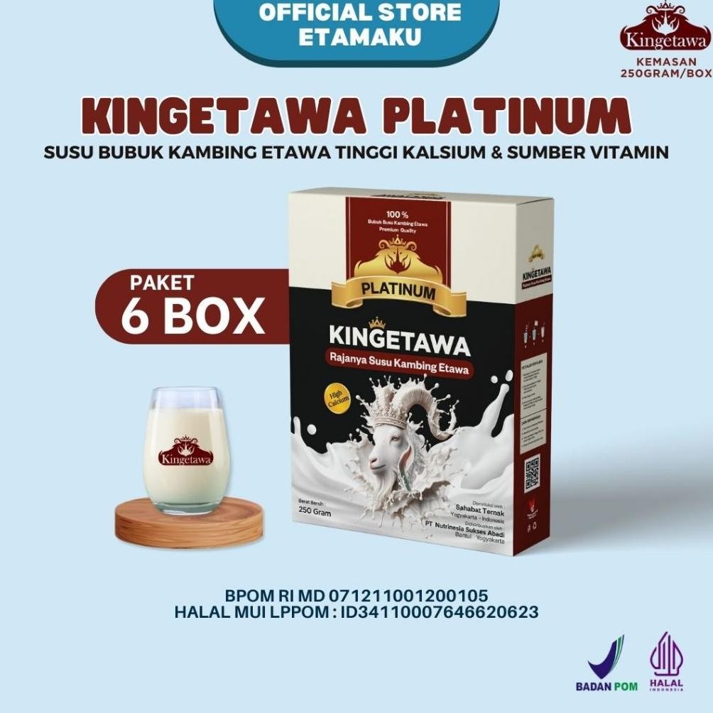 

NO_MORE Kingetawa Platinum Susu Bubuk Kambing Etawa Paket 6 Box