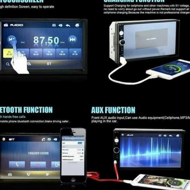 Head Unit duble Din dan kamera mundur mobil Vios white Android