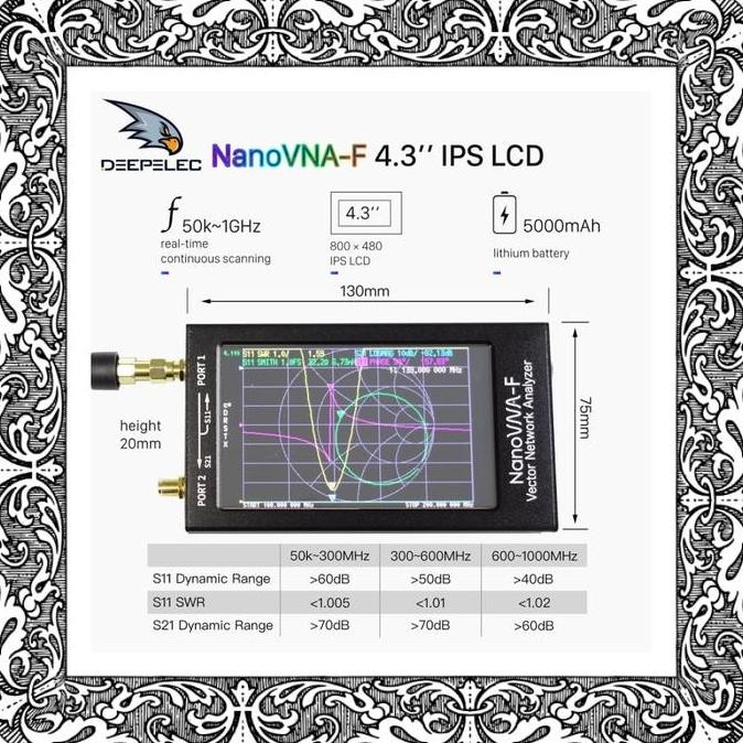 Nanovna-F Vna Swr Meter Vhf Uhf Antenna Analyzer