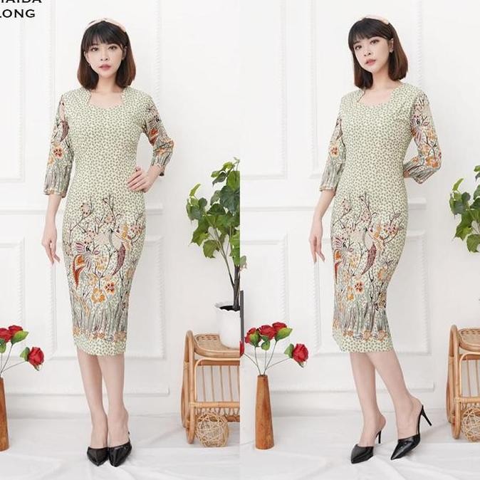 EVERCLOTH MAIDA LONG DRESS WANITA BATIK COUPLE MODERN DRESS BATIK MODERN