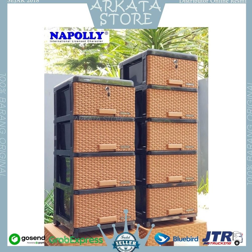 Contac 400 K1 / Contac 500 K1 - Rak Laci Napolly 4 susun 5 susun (Kunci + Roda) Nugi