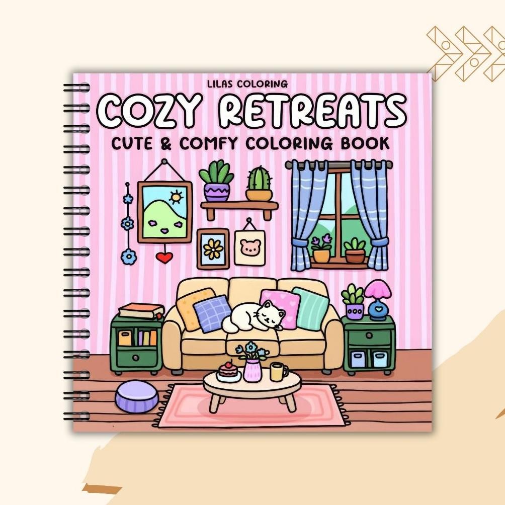 

Cozy Retreat Coloring Book for Adult and kids Nugi