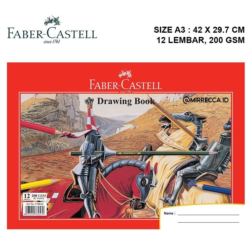 

BUKU GAMBAR A3 12 LEMBAR FABER CASTELL DRAWING BOOK KERTAS LUKIS TEBAL 200 GSM Nugi