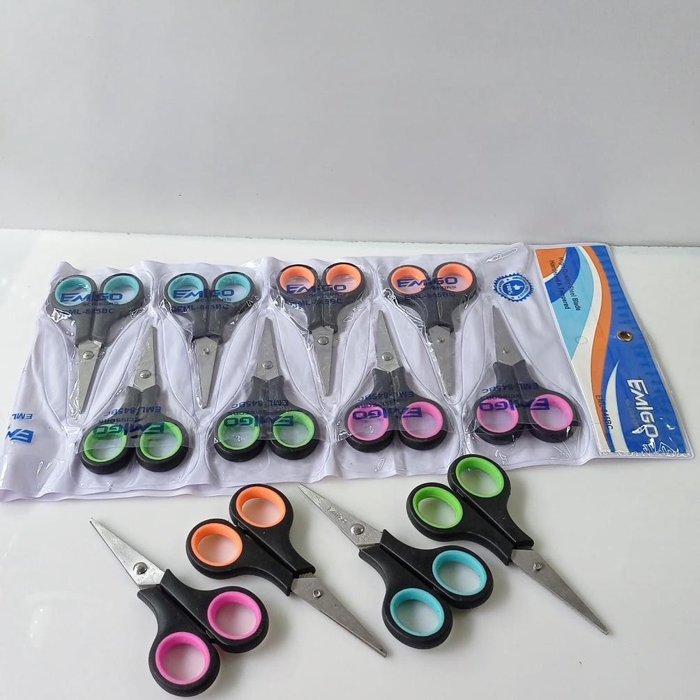 

12pcs Gunting Emigo Kecil EML-845BC Kemasan Renceng Grosir Nugi