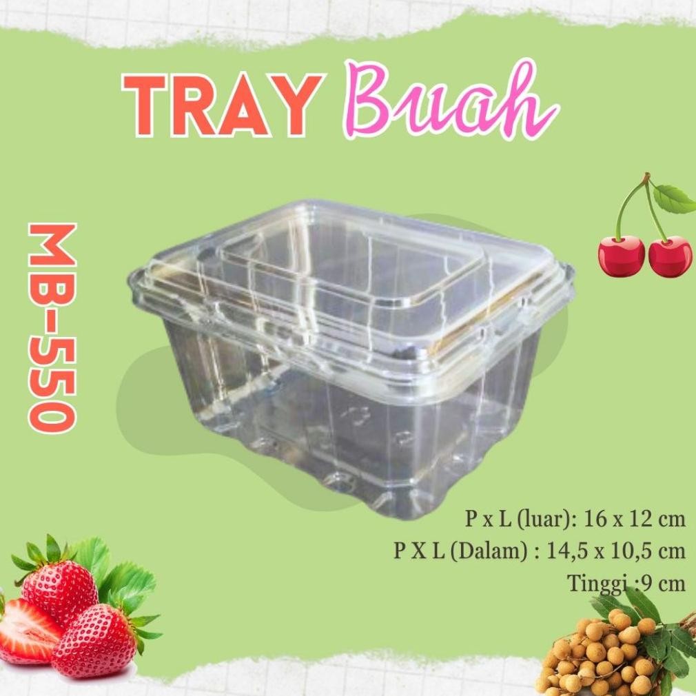 Mika Buah Strawberry, kelengkeng, salak 500 gram isi 25 pcs |Mika Buah | MB550 Nugi