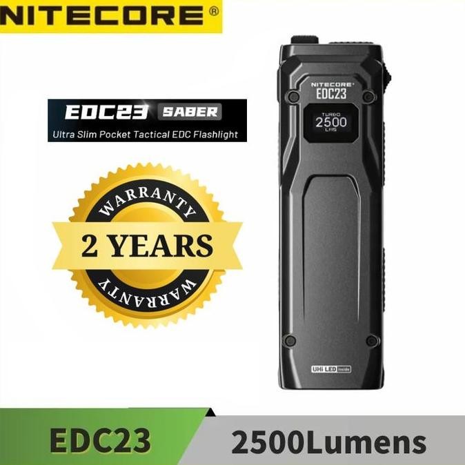 Senter Nitecore Edc23 2500 Lumen Led Uhi 25 Ultra Slim Waterproof