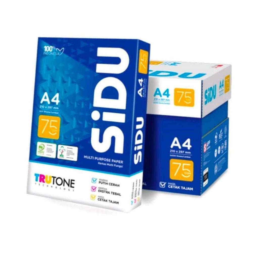 

Kertas Hvs A4 75 Gsm - Sidu (1rim) 500 Lembar / Kertas Fotocopy / Kertas Print / Original Nugi