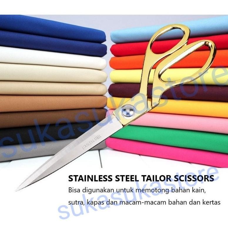 

Gunting Kain Emas Big Size 10.5inch /10.5inch Besar Gold Handle/26.5cm High Quality stainless steel Profesional Tailor Scissor Nugi