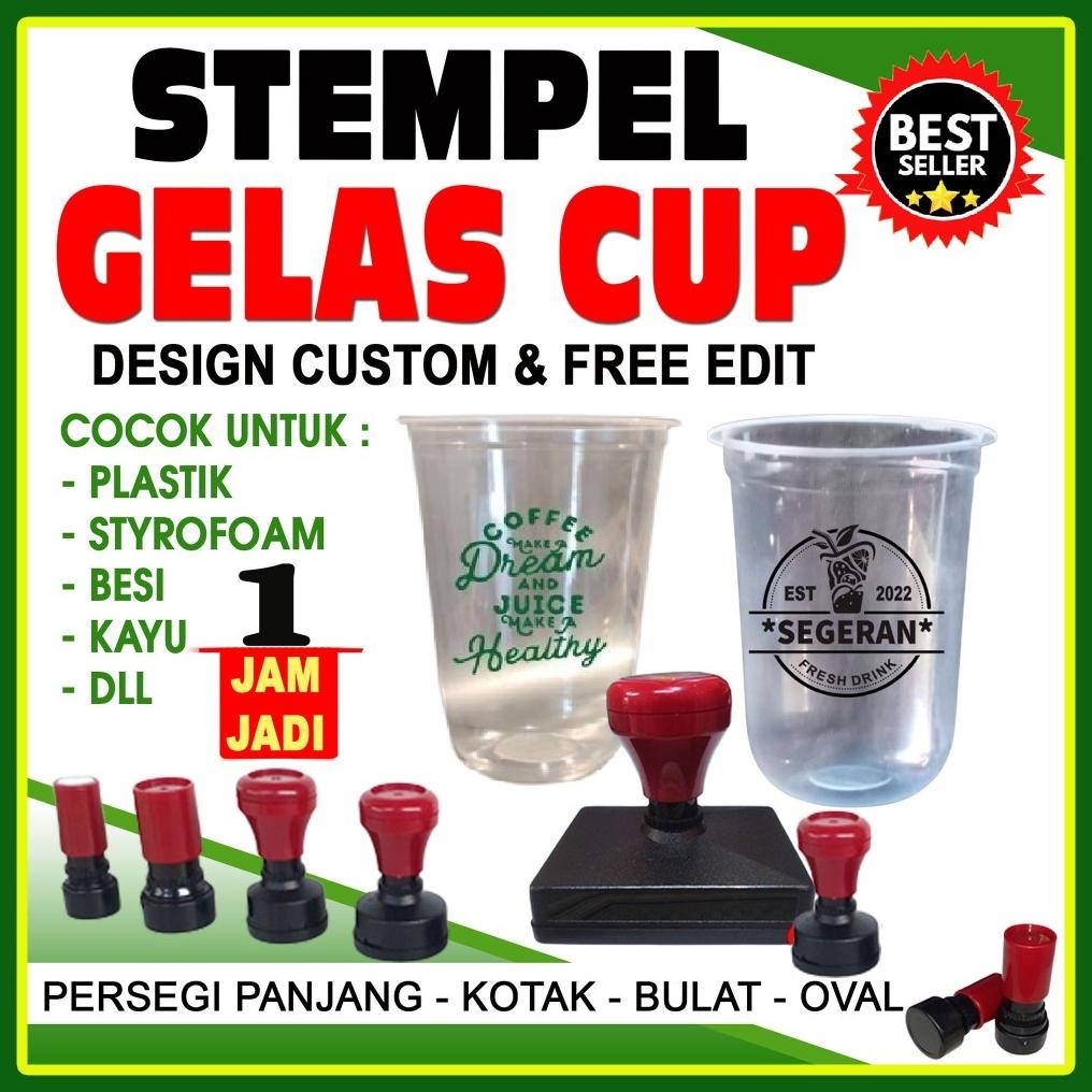 

stempel Gelas Cup / Plastik / Custom-Free Tinta Nugi