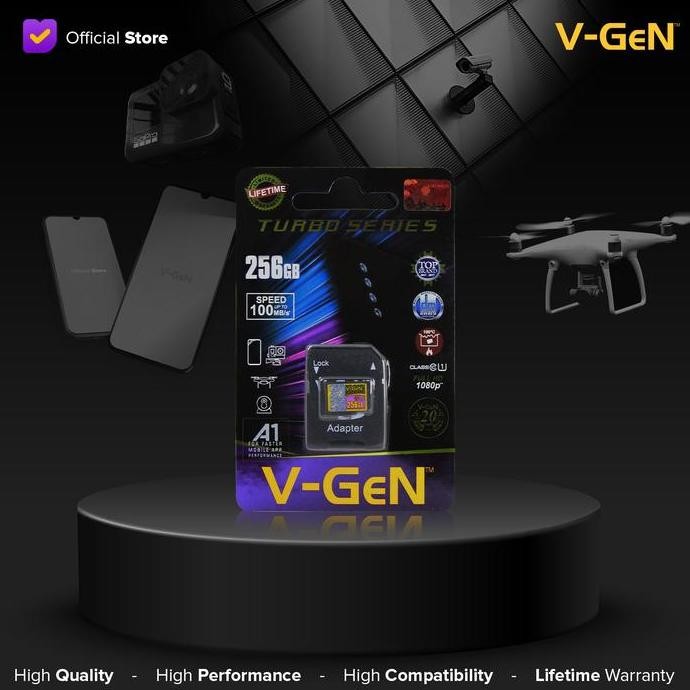 MICRO SD CLASS 10 TURBO 256GB V-GEN MICROSD CLASS10 256 GB VGEN ORI ORIGINAL DAN TERPERCAYA