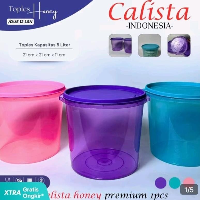 (3 & 5pcs) TOPLES CALISTA HONEY PREMIUM 5 LITER / TOPLES PLASTIK BESAR CALISTA HONEY PREMIUM JUMBO N
