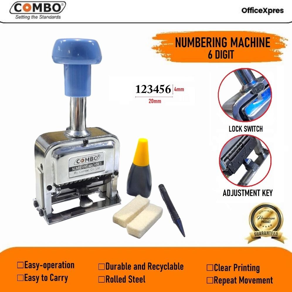 

Numbering Machine 6 Digits 106S / Numerator / Nomorator / Nomerator Combo Nugi