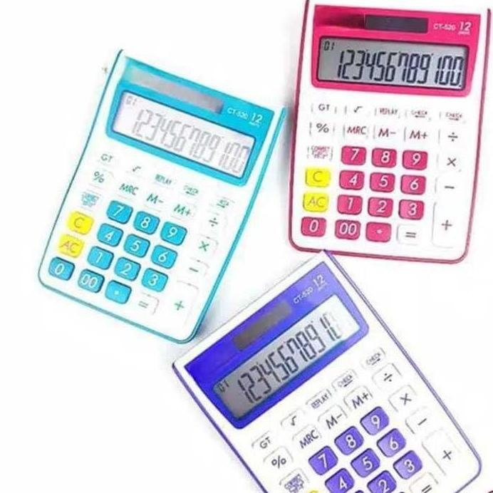 

KALKULATOR SDC - 520 WARNA 12 DIGIT CHECK CORRECT MANIS COLOUR CALCULATOR CT Nugi