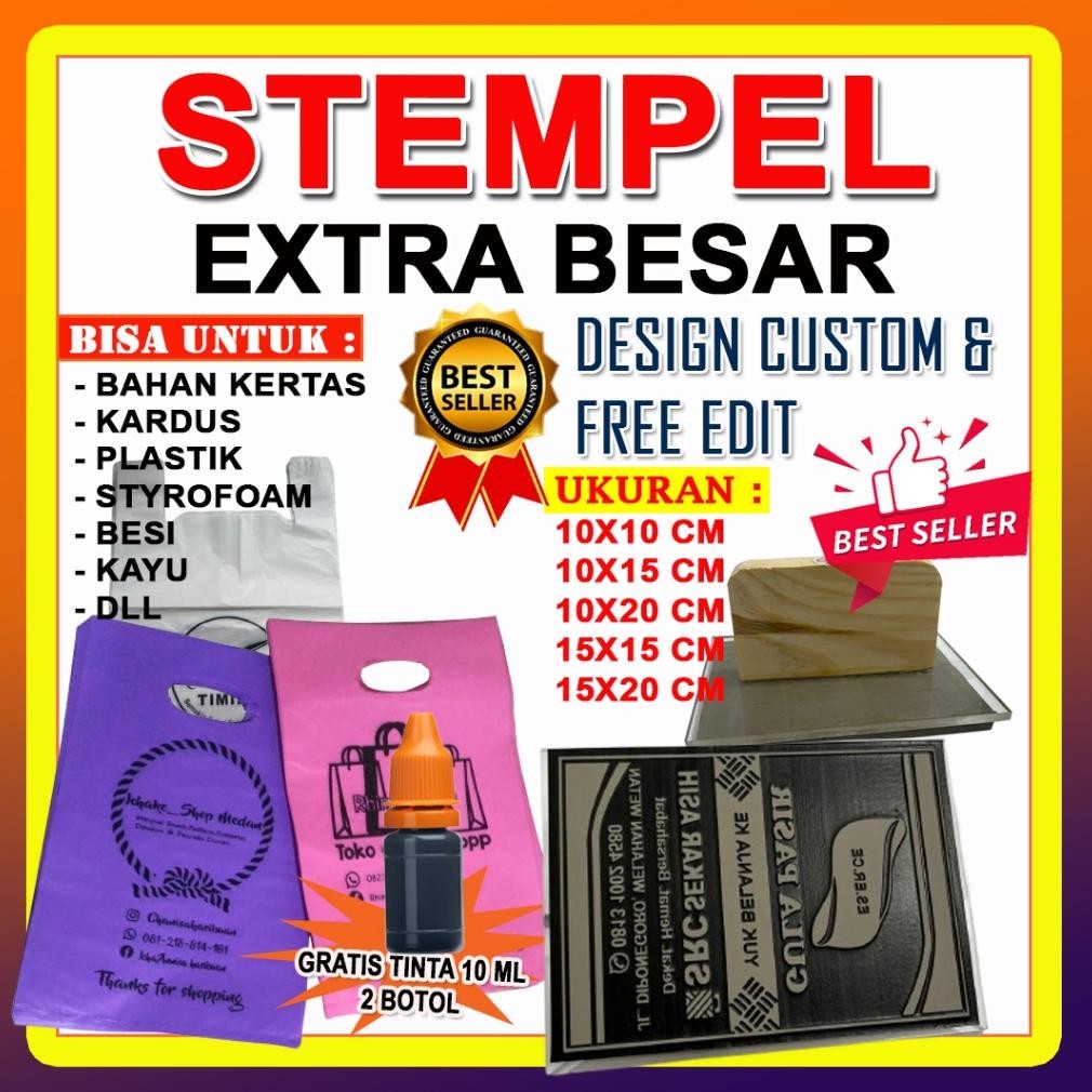 

Stempel Extra Besar Bahan Kertas/Plastik Waterproof, Free Desain Nugi