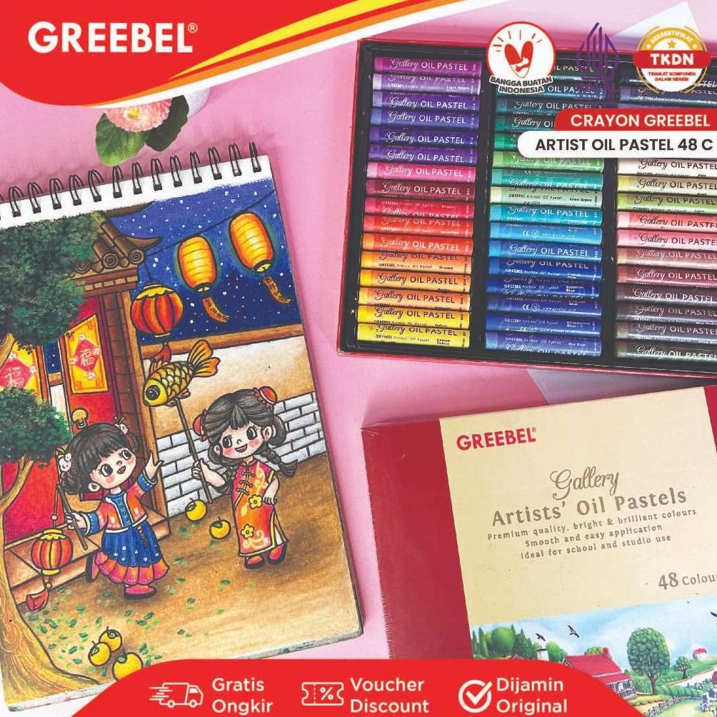 

GREEBEL Crayon Artist 48 Warna / Krayon Artist Oil Pastel 48 Warna / Crayon Greebel Nugi