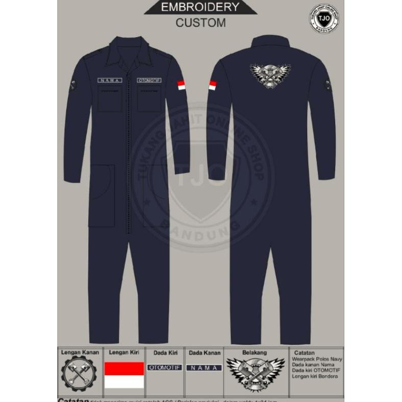 Wearpack Safety Custom / Wearpack Lengan Panjang + Bordir