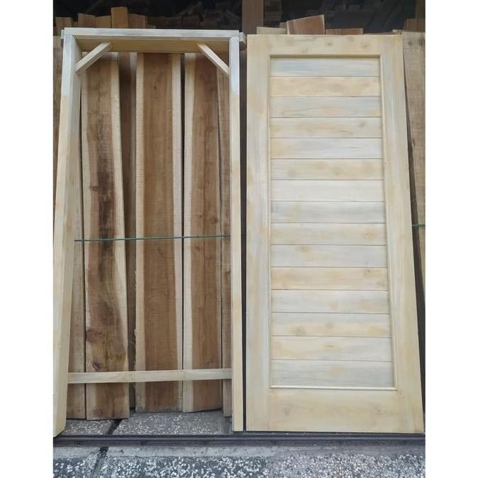 1Set Kusen+Pintu Minimalis Kayu Manglid