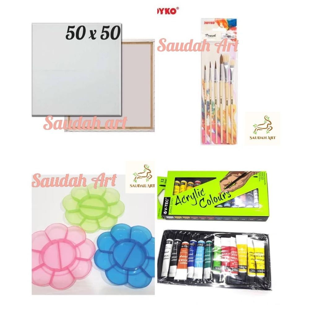 

Paket Kanvas Lukis (kanvas 50x50,palet,kuas,cat akrilik) Nugi