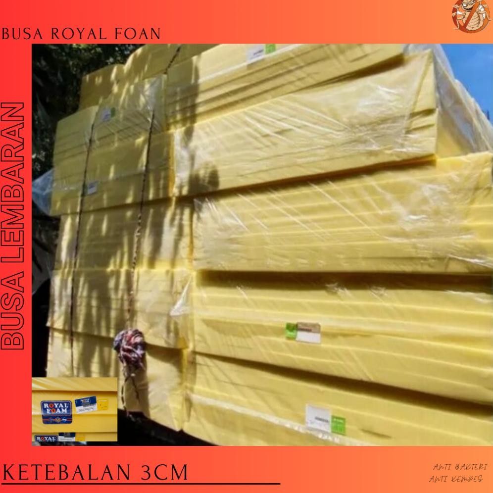 Busa kasur Tebal 3 Cm Ukuran 200x160 cm Royal Foam Alas Tidur Lembaran Spons SponMeteran LapisanSofa