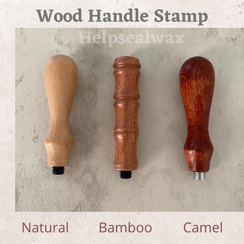 

1 pcs Wood Handle Stamp Natural, Bamboo and Camel (Gagang Stempel Kuningan Seal wax ) / Fleksible gagang handle stamp Nugi