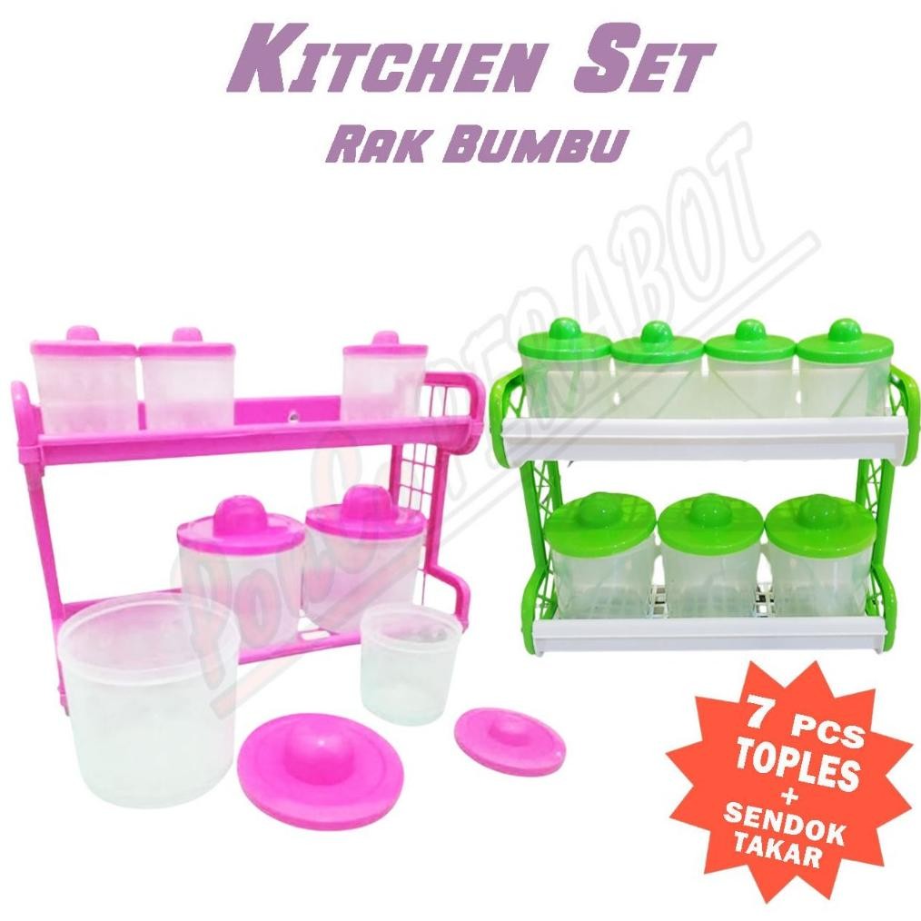 Rak Bumbu Plastik Susun 2/Tempat Bumbu Dapur Tingkat Nugi