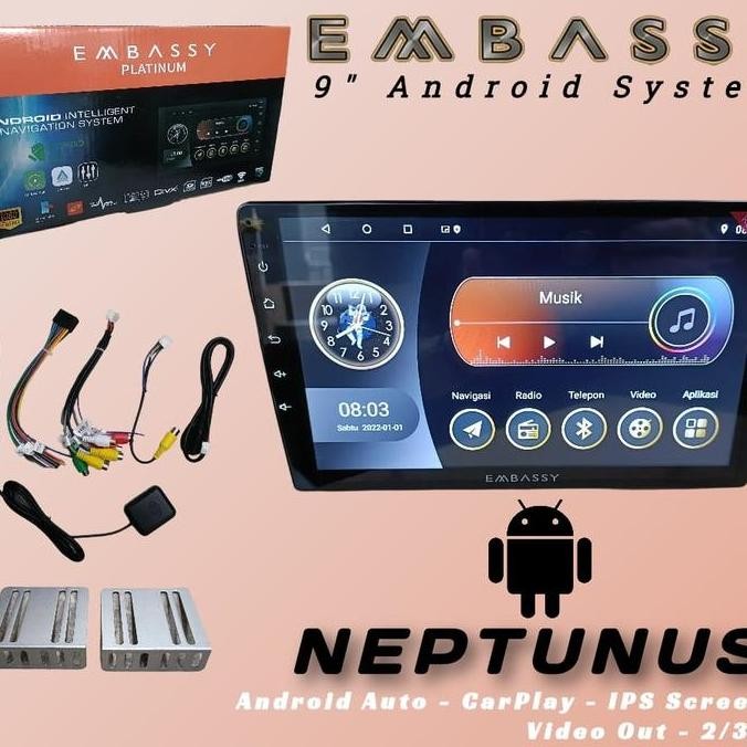 Head unit Android Embassy 9 Inch Memory 2/32Gb