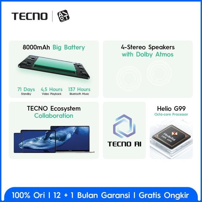 Promo Tecno Megapad 11 Tablet 11 Inch 8Gb+8Gb Ram 256Gb Storage Mediatek Helio G99 Android 14