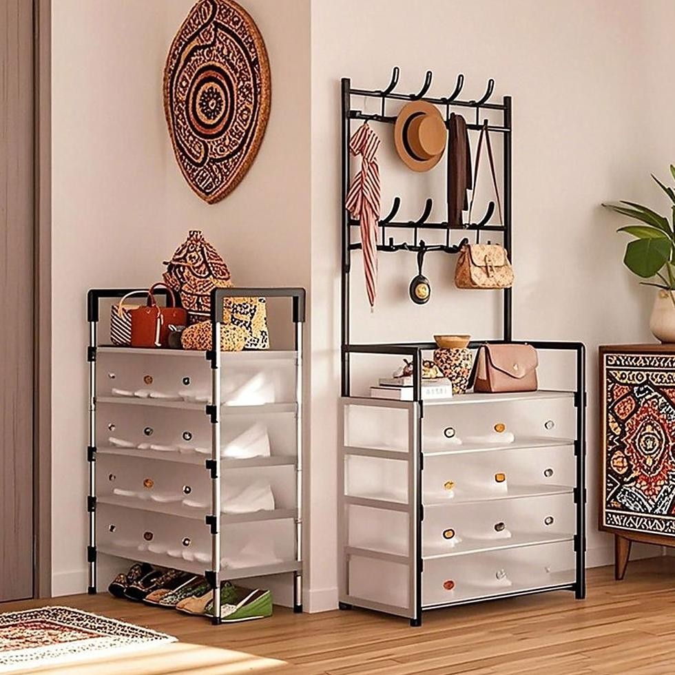 COD&Ready to ShipConfigear Rak Sepatu Tertutup Anti Debu Serbaguna, Gantungan Tas Pakaian/Rak Penyim