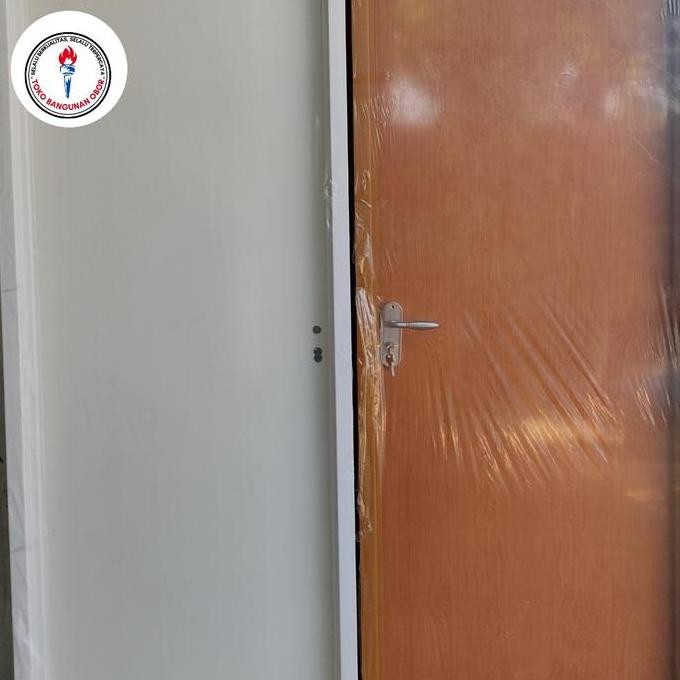 Pintu Kamar Mandi Pvc Motif Handle Kunci Engkol Putih Full Panel