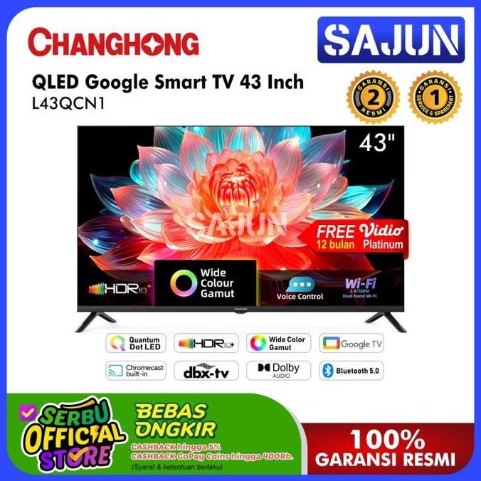 Changhong QLED TV 43 inch FHD Google Smart TV Digital TV (L43QCN1)