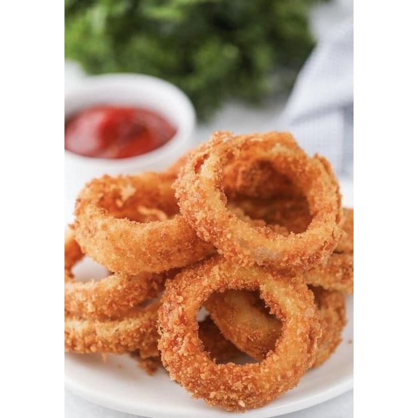 

Diskon! Premium Crispy Onion Rings Bawang Bombay Tepung Garing Siap Goreng