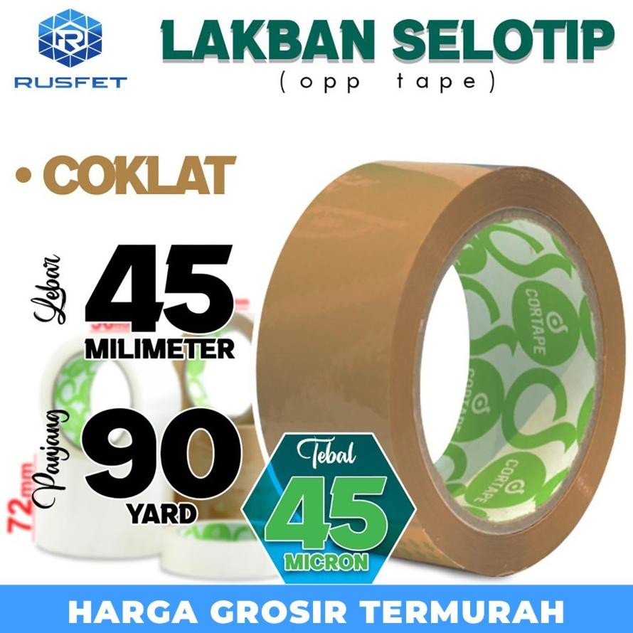 

Rd1- Lakban Coklat 45Mm X 90Yard Cortape Plakban Isolasi Opp Tape / Satuan