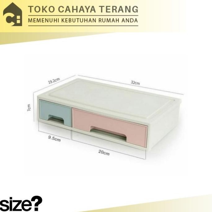 Laci Serbaguna Laci Plastik Minimalis 2 Sekat / Laci Plastik Susun / Storage Box