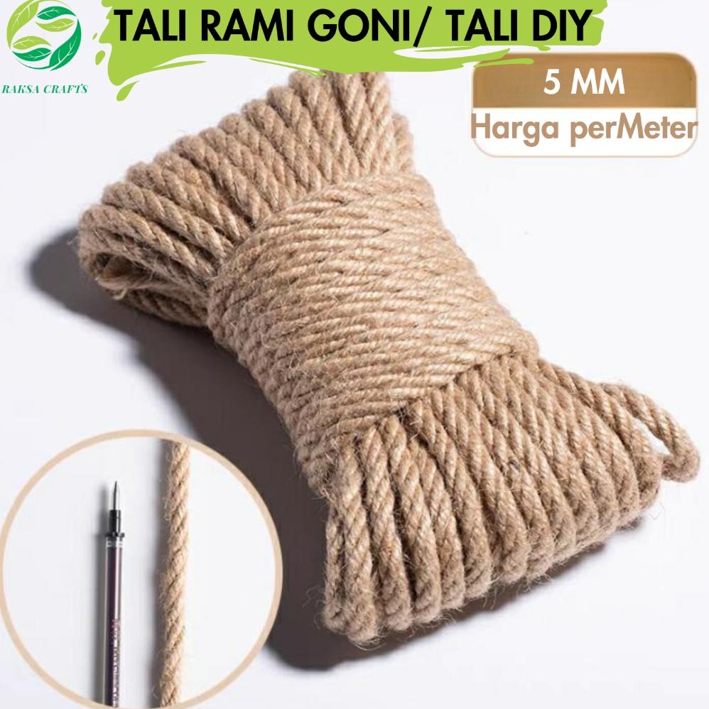 

Rd1- Tali Rami 5Mm Tali Goni / Garukan Kucing / Tali Kerajinan Tangan/ Tali Diy/ Tali Organik / Tali Tambang / Tali Serat Goni / Tali Agel / Tali Mendong
