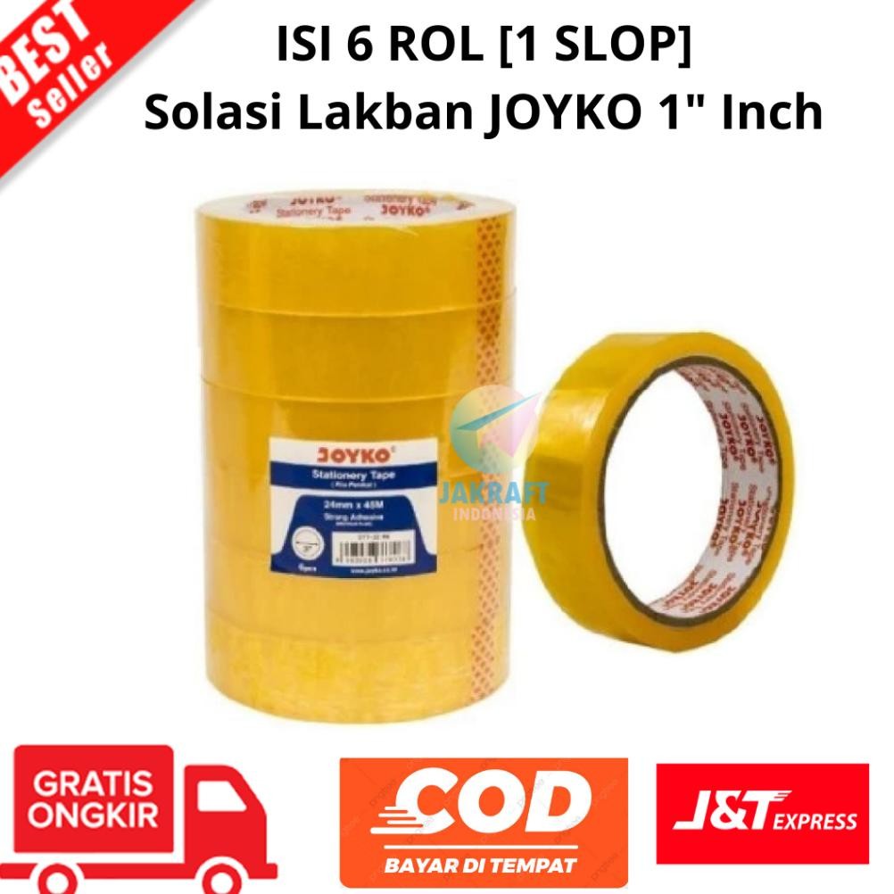 

Rd1- Isi 6 Isolasi Solasi Lakban Joyko 1" Inch 24 Mm X 45 Meter Tape Stt-32