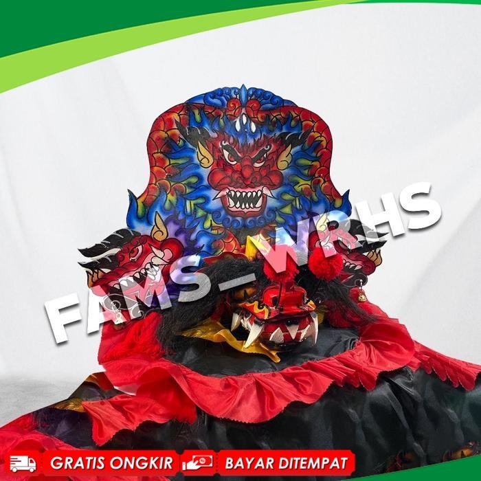{Harga Termurah} Barongan Devil Premium Barongan Caplokan Kayu Mainan Tradisional Anak Motif Naga SR