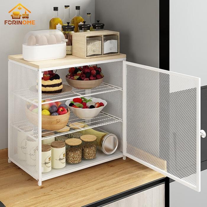 KS Lemari Piring Minimalis Rak Dapur Stainless Rak Penyimpanan Serbaguna Rak Dapur Kabinet Multi-Lap