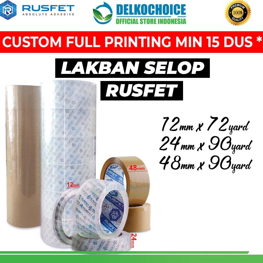 

Rd1- Lakban Isolasi Rusfet Bening Coklat Solatip Opp Tape Varian Premium / Selop