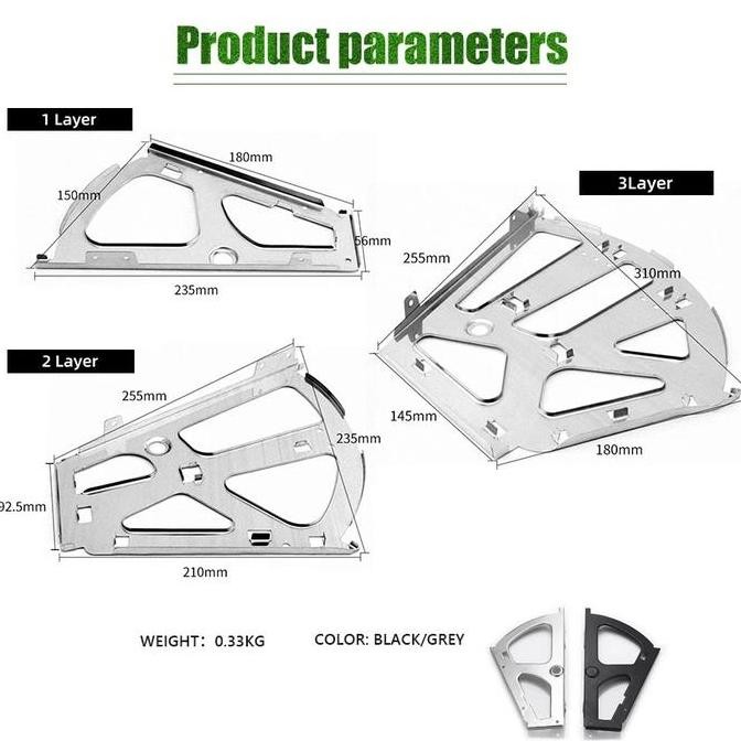 Ready Stock Braket Rak Sepatu Bahan Baja 3/2/1 Susun/2Pcs