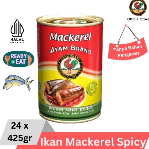 

NO_MORE Ayam Brand - Ikan Mackerel Kaleng Bulat Saus Pedas 24 pcs 425gr