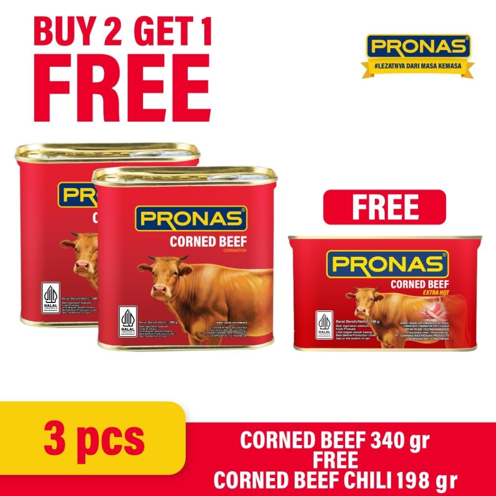 

NO_MORE PRONAS Kornet Sapi 340 gr (2pcs) Free Kornet Sapi Chili 198 gr (1pcs)