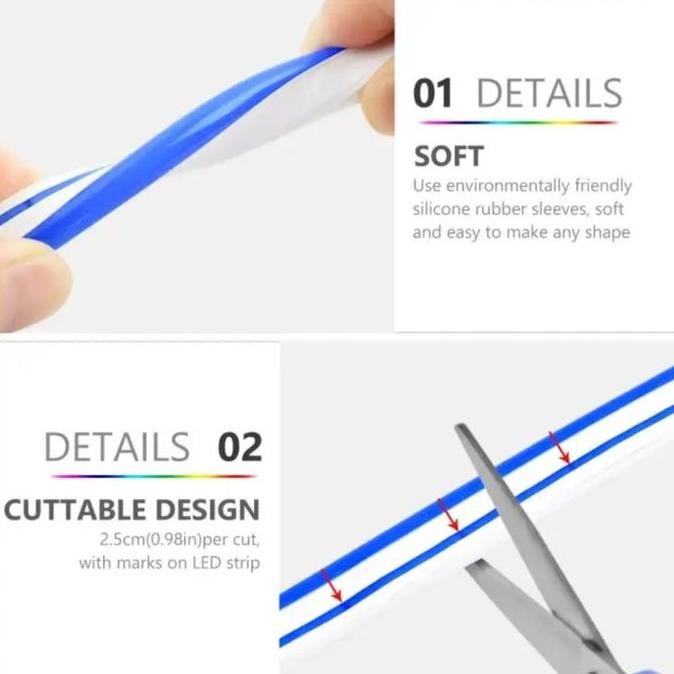 Neon Flex Lampu Led Selang 5 Meter Dc 12V